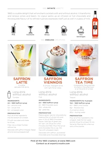 Image of 1883 Saffron Syrup for Drinks, Made in France, 1 Liter Glass Bottle