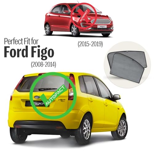 Image of Autofact Car Sunshades for Ford Figo Old (2008 to 2014), UV Protection, Useful Car Accessories, Custom fit Sun Shades for Side Windows, Set of 4