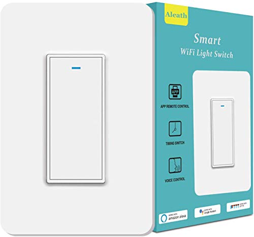 Smart Light Switch, Aleath Smart Switch, 2.4Ghz WiFi Light Switch - Neutral Wire