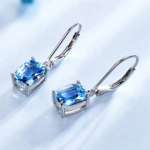 Salanda Crystal Drop Earrings Set, Silver Plated Dangle Birthstone Earrings for Women Girls