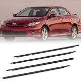 Ricmjend 4Pcs Window Weatherstrip Molding Trim Seal Belt Compatible with Toyota Corolla CE LE S XLE XRS 2009 2010 2011 2012 Replaces# 7573012300 7571002210 7571012780 7574012390