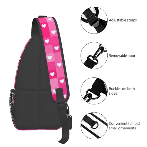 Red Heart Crossbody Sling Backpack Sling Bag Cute Hearts Travel Hiking Chest Bag Daypack for Women Men4