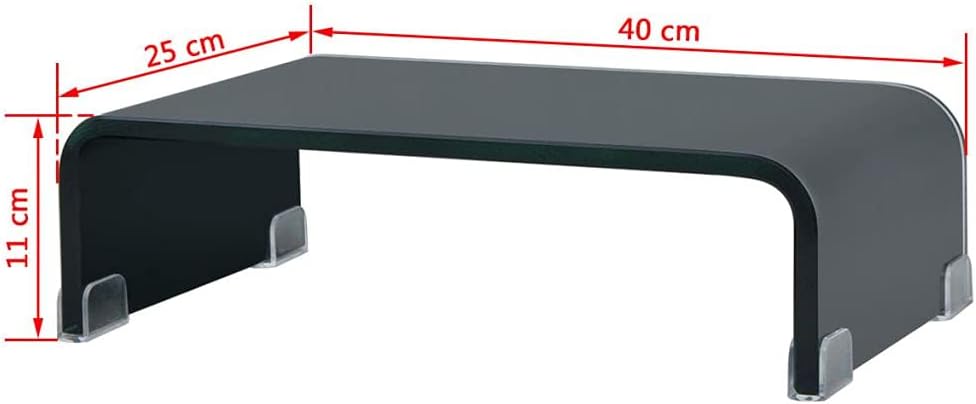 Fast delivery-Acrylic Monitor Riser for Office Home Desktop, Desktop Computer Monitor Stands for Laptop Screen TV Monitor, Keyboard Storage, Desk Riser Shelf Sturdy Glass Black 15.7"x9.8"x4.4"