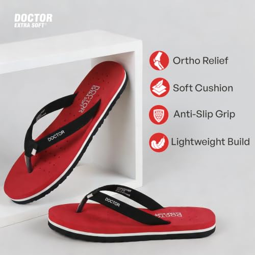 Image of DOCTOR EXTRA SOFT House Slipper for Women's Care Dr Orthopaedic Super Comfort Fitting Flat Cushion Chappal Flip-Flop for Ladies & Girl's