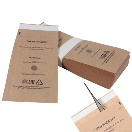 WeddHuis 50 Bolsas de Esterilización Autosellantes para Cosméticos y Herramientas de Manicura (75 x 150 mm)