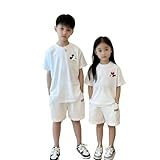 [麗桜] 【翌日配達可能】ディズニー 子供用Tシャツ 子供用 ミッキー ミニー ペアルック お揃い 半袖Tシャツ 綿100% 吸汗 快適 可愛い カジュアル お祝い プレゼント ギフト T-shirt グッズ デザイン(ホワイトミッキ-110)