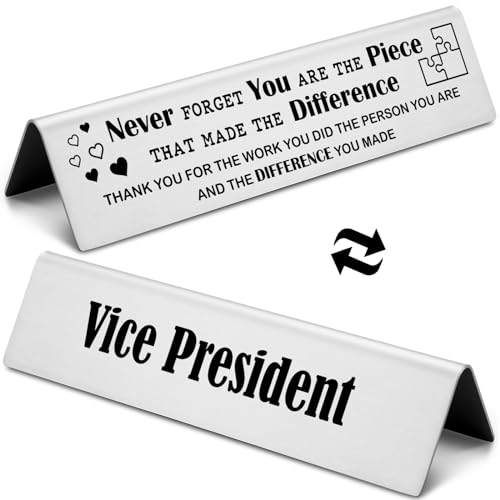 Novelty Nameplate for Vice President, Appreciation Gift for VP Desk Plate, Thank You VP Gifts for...