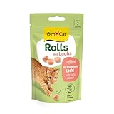 GimCat Rolls con salmone – Lo spuntino per più divertimento e divertimento con ingredienti di alta qualità – 1 sacchetto (1 x 40 g)