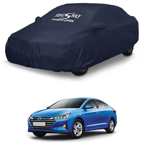Image of KINGSWAY Accessories Waterproof Car Cover Only Compatible with Hyundai Elantra Year 2020 to 2021, Mirror Pockets, Bird Poop, All Weather, Scratch and UV Protection Car Body Cover, Grey