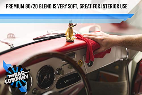 The Rag Company - All-Purpose Microfiber Terry Cleaning Towels - Commercial Grade, Highly Absorbent, Lint-Free, Streak-Free, Kitchens, Bathrooms, 300gsm, 16in x 16in, Red + Grey + Black (12-Pack)