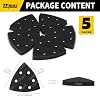 5 Pack 3-1/2 Inch Triangle Sanding Interface Pads, Hook and Loop - Triangular Soft Density Sponge Cushion Buffer Backing Pads with 6-Hole Foam Interface Pads for Balanced Sanding Pressure