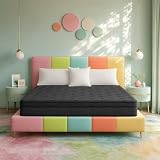 UNZIPE 12 Inch King Size Mattress - Medium Firm Hybrid Mattress in a Box with Pressure Relief and Motion Isolation, CertiPUR-US Certified for Master Bedroom and Guest Room