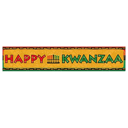 Kwanzaa Decoration Happy Kwanzaa Banner For Fence Kwanzaa Kinara Candle Decor African American Holiday Festival Decoration And Supplies For Home #TOP1