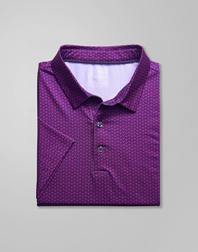 Image of Obla Mens Golf Polo Shirts Short Sleeve Dry Fit Performance Moisture Wicking Casual Print Collared Golf Shirts for Men