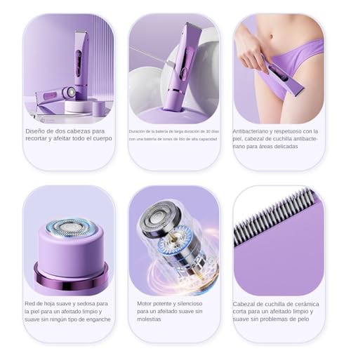 Afeitadora corporal inalámbrica con trimmer multifuncional para rostro y brazos 5