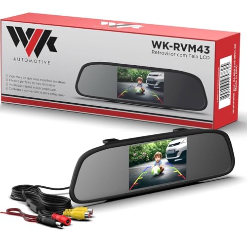 Espelho Retrovisor Automotivo com Tela LCD 4.3 para Câmeras