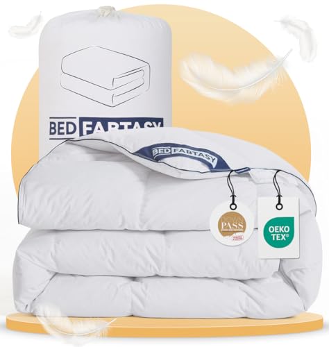 BedFabtasy Feder und Daunendecke 135x200cm, Oeko-Tex zertifizierte Bettdecke 135x200, 100% Extraweiche Federn & Daunen, Allergiker, RDS Zertifiziert Federbettdecke, Duvet, Ganzjahresdecke