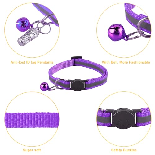 Deetenks 18 Pack Reflective Cat ID Collars - Adjustable, Safe Pet Collars, 18 different bright colors, Small - Image 4
