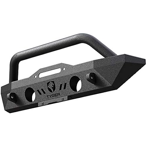 Tyger Auto TG-BP6J70078 Tyger FURY Stubby Front Bumper w/Winch Plate Compatible with 2007-2026 Jeep Wrangler JK/JL; 2020-2026 Gladiator | Textured Black