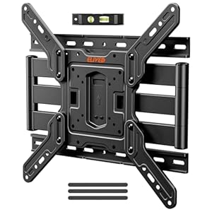 ELIVED Support mural ultra fin pour téléviseurs de 26 à 60 pouces, support mural à profil bas pour TV pivotant et inclinable, max. VESA 400 x 400 mm, supporte jusqu'à 88 lbs