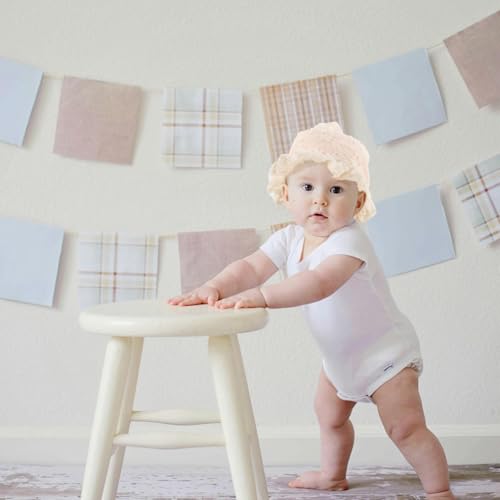 LOGOFUN Adjustable Baby Girl Lace Bonnet Lightweight Summer Hat with Breathable Design Princess Style for Outdoor Activities Multicolored2