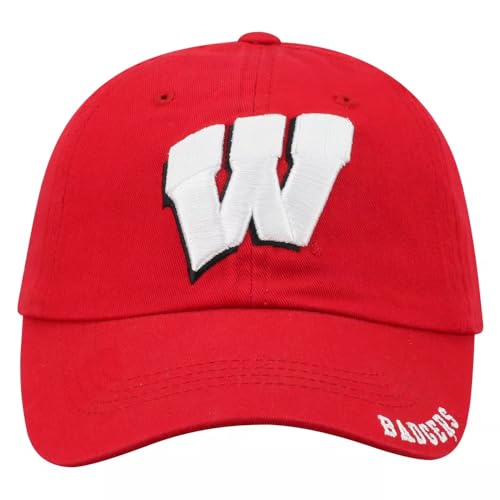 Gorra clásica University Wisconsin ajustable rojo miniatura 2