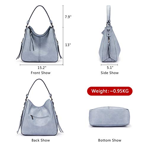 Image of Realer Hobo Crossbody Bags for Women Designer Faux Leather Hobo Handbags Retro Large Size Shoulder Bag Bucket Purse