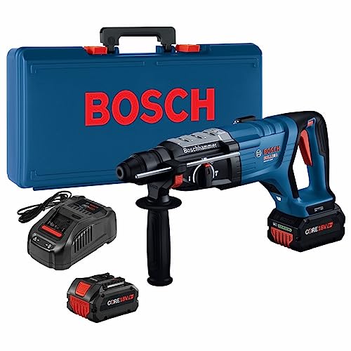 Bosch GBH18V-28DCK24 SDS-plus rotary hammer kit, 1-1/8 in., brushless, two CORE18V 8.0 Ah batteries