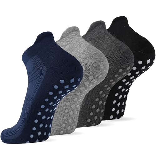 Vertkser Non Slip Grip Socks for Men Women,Cushioned Grippy Slipper Sock Gifts for Yoga Pilates Hospital Nursing Home Elderly