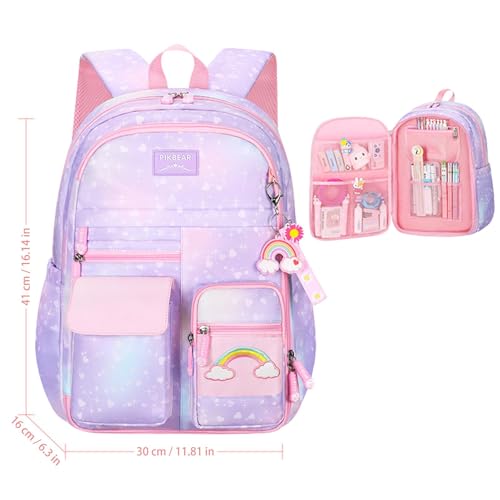 Sac à dos pour filles léger résistant à l'eau, cartable adolescentes - 4