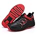 INSISTON Kinder Schuhe mit Rollen, Laufschuhe Sportschuhe mit Rollen, Blinken Skateboardschuhe, Outdoorschuhe Gymnastik Mode Turnschuhe für Kinder Mädchen Junge Erwachsene,Schwarz,41