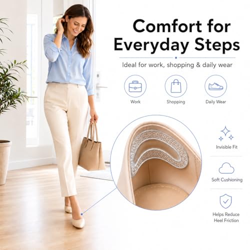 Stop Heel Slip & Blisters - Heel Grips Liner Cushions, 2 Pairs (4 Pack) - image 4