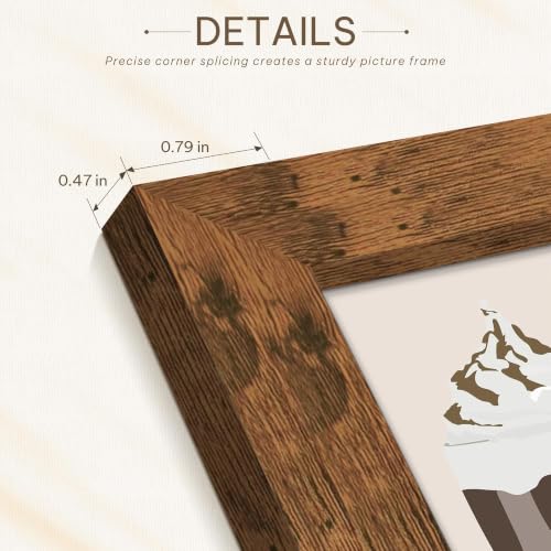 Image of Picrit 14x17 Rustic Brown Picture Frame, Poster Frame for Wall, 3 Pack
