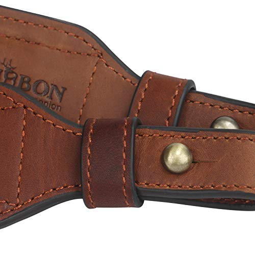 Tourbon 2-Inch Canvas And Brown Leather Gun Sling Rifle Carry Strap - Khaki #TOP6