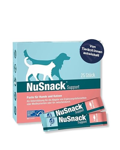 NutriLabs NuSnack Hunde & Katzen Snacks 25 Sachets à 10 g - Medikamentenversteck für Haustiere - Leckerli mit Lachsgeschmack - Leckereien für stressfreie Medikamentengabe etc.