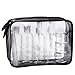 MOCOCITO Trousse de Toilette Transparente + Sac Scellé Refermables (20x20cm) par Les règlements EU & UK Bagages à Main | Kit de Voyage pour l’Avion, Sac Cosmétique pour Hommes et Femmes [Noir]