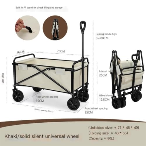Outdoor-Wagen Outdoor-Camper, Faltbarer Camper, Picknick-Auto, Handgezeichneter Trolley, Anhänger, Picknick-Wagen, Tragbarer Outdoor-Wagen Handwagen(K,B) – Bild 3