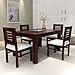 LIZZAWOOD Furniture Solid Sheesham Wood 4 Seater Dining Table with 4 Cushioned Chair | Stylish & Comfortable Home Furniture | Long-Lasting Solid Wood 4 Seater Dining Set (Mahogany
