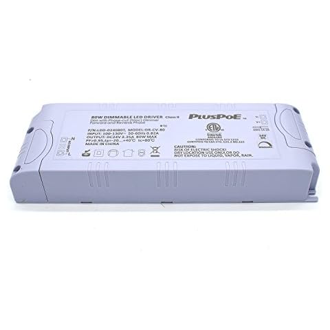 PLUSPOE 24Volt 80Watt Triac Dimmable Driver Transformer for LED Tape Strip Lights, Phase Dimming, ETL Approved Cover