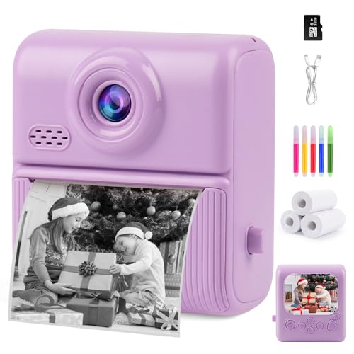 Image of Kids Instant Print Camera for Ages 3-12, 1080P HD Camera with 32GB Card | 2.0 inch Screen, Ink-Free Thermal Printing, 48MP Pixels, 16X Zoom, MP3, Filters and Creative Modes