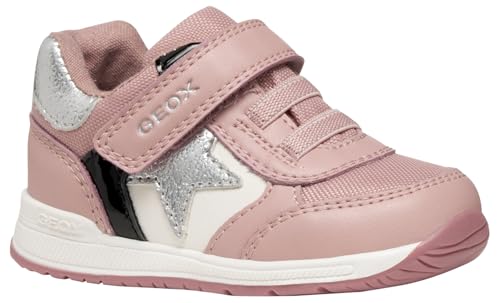 Geox B Rishon Girl, First Walker Shoe Niñas, Old Rose Black, 26 EU