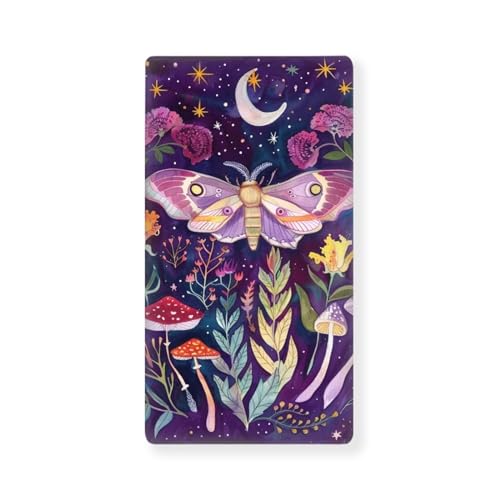 Image of Mushroom Moth Crib Sheets for Baby Girls - Super Soft, Breathable Fitted Sheets (28''x 52'') - Butterfly Moon, Purple