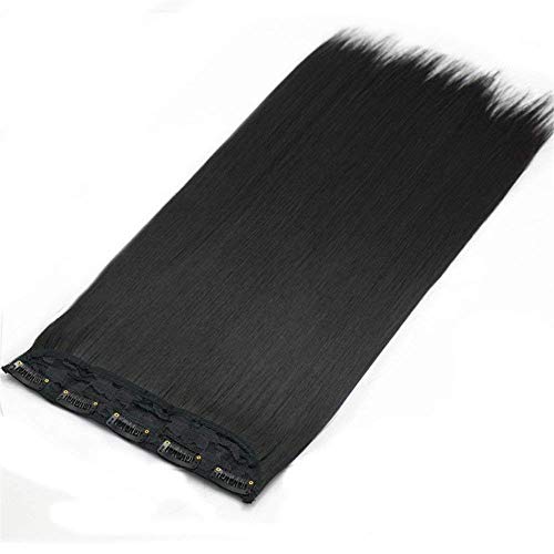 Image of black straight hair extension for women silky and soft natural looking