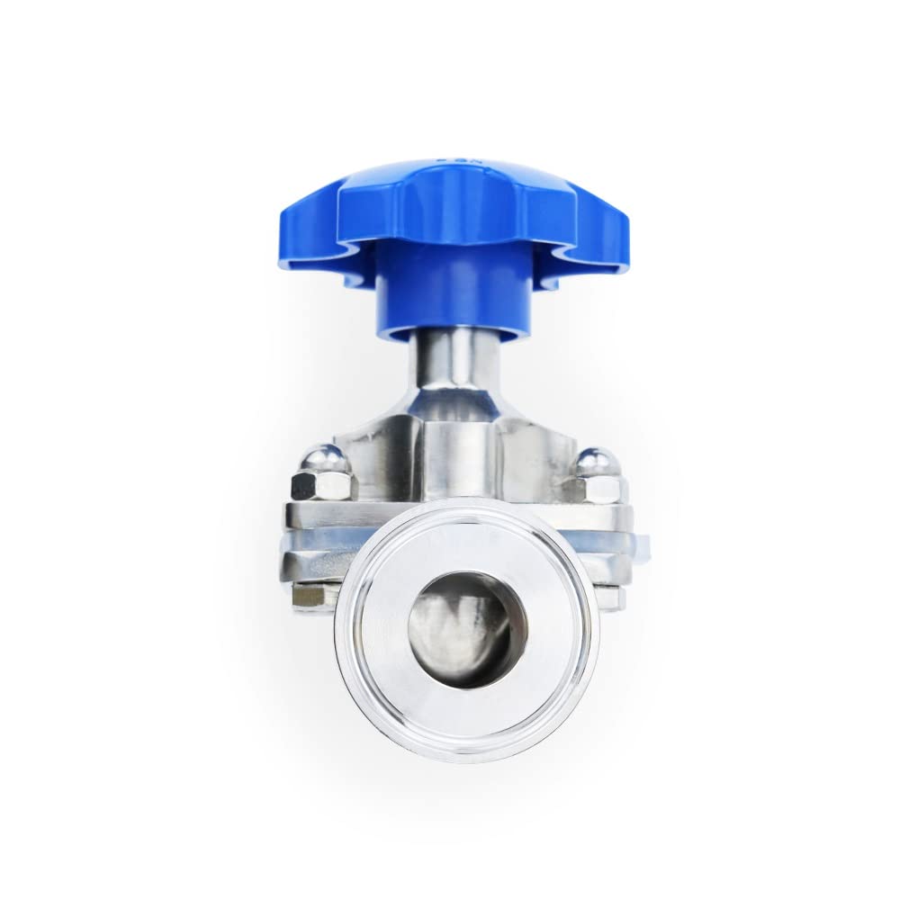 Valvole, 1/2" 3/4" 1" 1-1/4" Tubo OD 19mm 25mm 32mm DN20 Acciaio Inossidabile 316L Valvola A Membrana Sanitaria 1.5" Tri-Clamp Ferrule OD 50.5mm 1PC (Color : White Handle, Size : DN25 x Ferrule 50.5