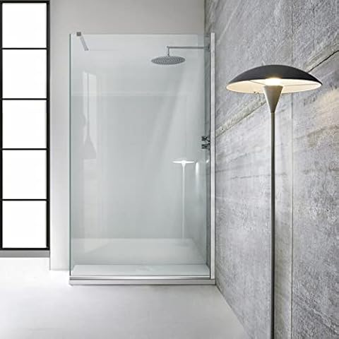 Aqua Roy INOX, Size 70 cm from 70/80/90/100/110/120, Walk in Shower Screen, Shower Enclosure, 8 mm Clear Glass, Stainless Steel (70x195 cm) Cover