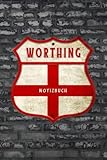 Worthing England Flaggen Wappen Notizbuch: Schönes Worthing England Flaggen Wappen Notizbuch mit 120 karierten Seiten im A5 Format