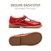 DREAM PAIRS Girl Mary Jane Dress Shoes - Ballet Flats for Girl School Uniform Shoes for Toddler Little Girls,Size 12 Little Kid,Red,KKUMFA2509