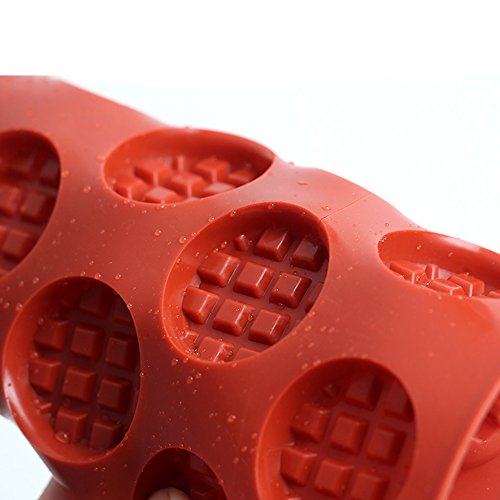 Qeleg 18 Cavities Silicone Mini Round Waffle Mini Eggo Waffles,Cookie, Chocolate, Candy And Gummy Mold-2 Pieces #TOP2