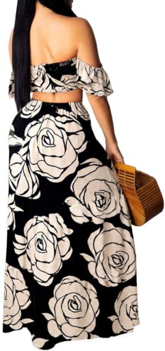 Image of Sexy Two Piece Sets for Women Vacation Elegant Sleeveless Top Long Split Maxi Dress Beach Swimwear