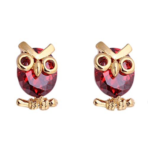 Boucles d'oreilles cartilage or jaune 18 carats hibou améthyste